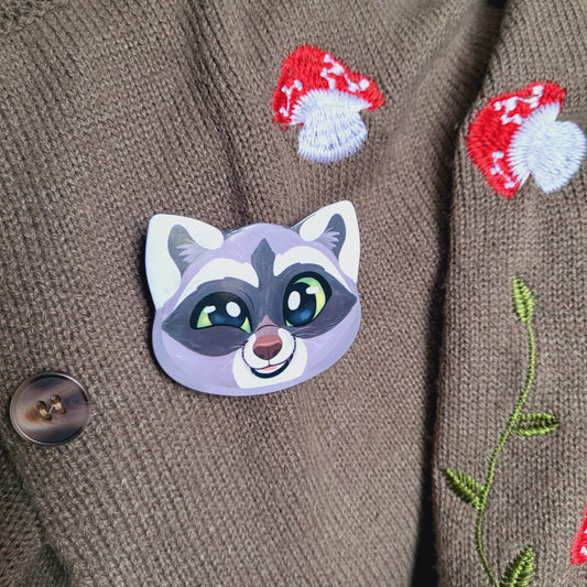 Raccoon XL Animal Badge