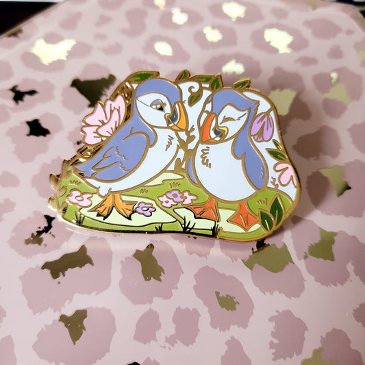 Atlantic Puffins Enamel Pin