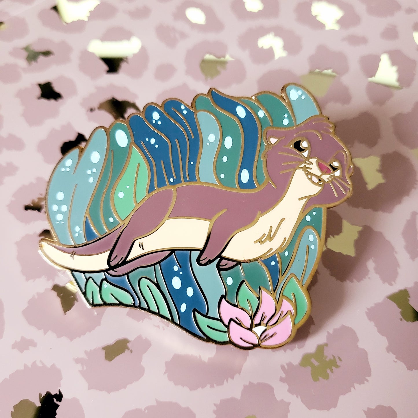 European Otter Enamel Pin