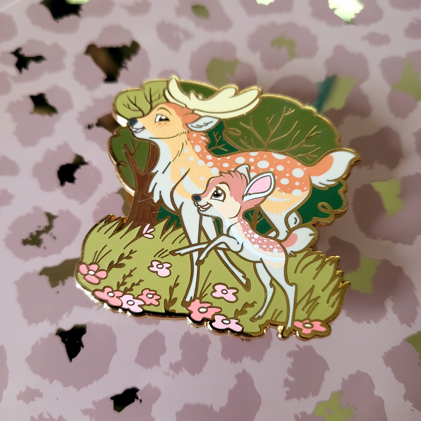 Fallow Deer & Fawn Enamel Pin