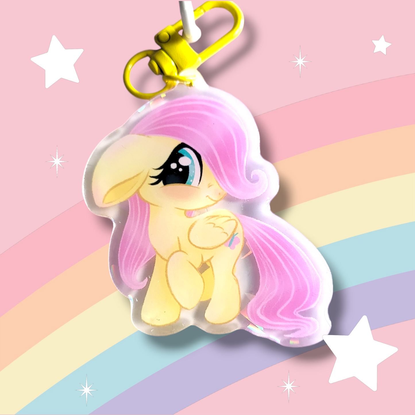 Sunny Butterfly Holographic Charm