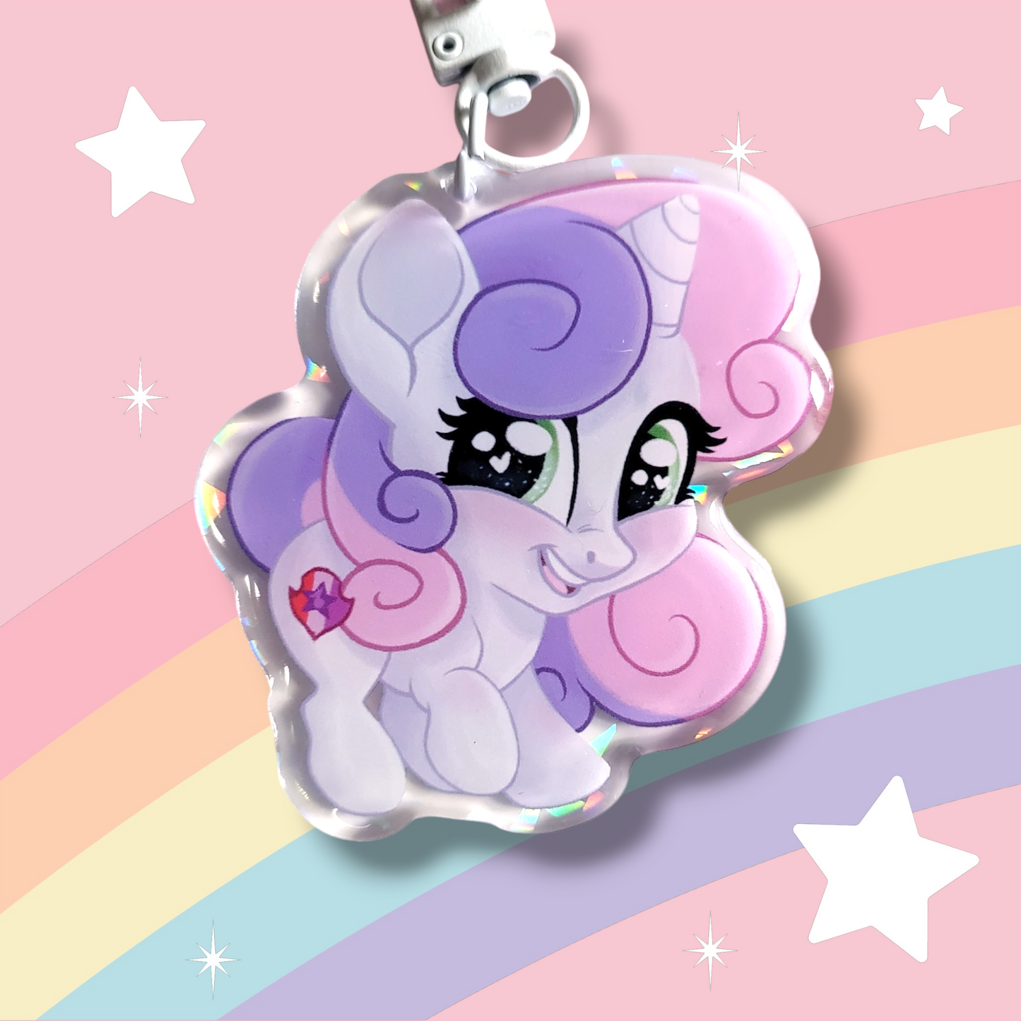 Cotton Candy Holographic Charm
