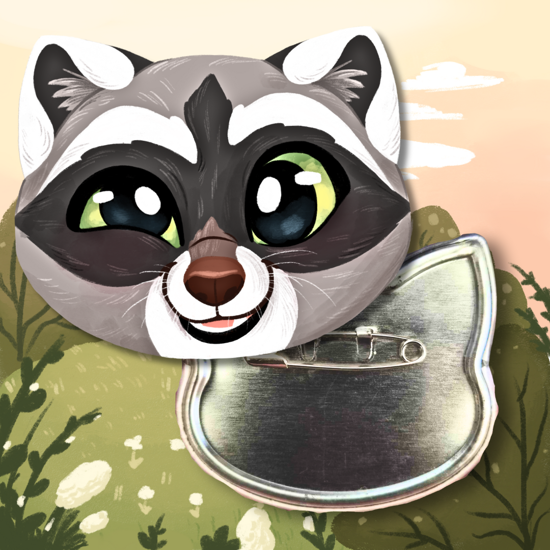 Raccoon XL Animal Badge