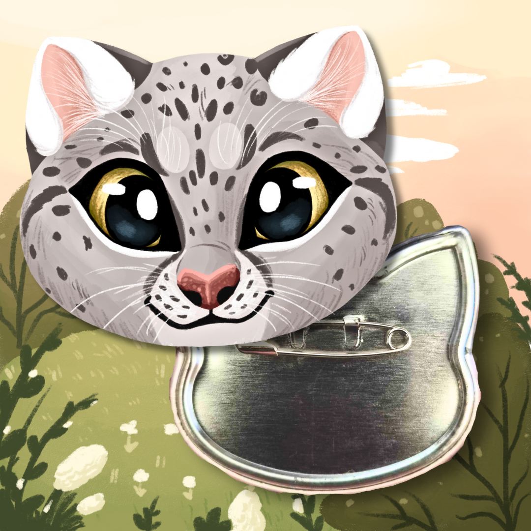 Snow Leopard XL Animal Badge