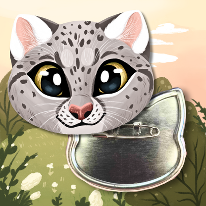 Snow Leopard XL Animal Badge