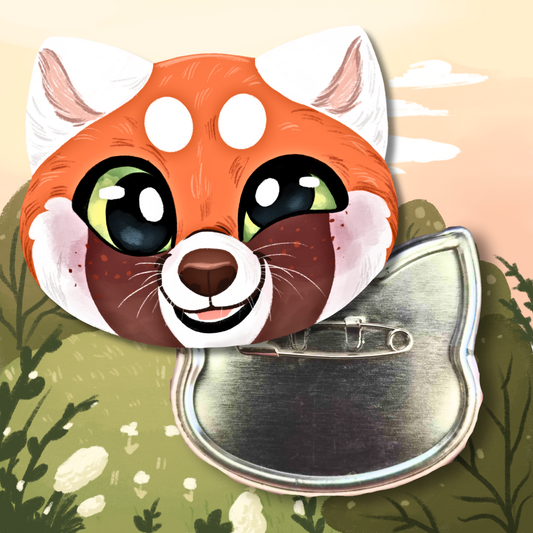 Red Panda XL Animal Badge