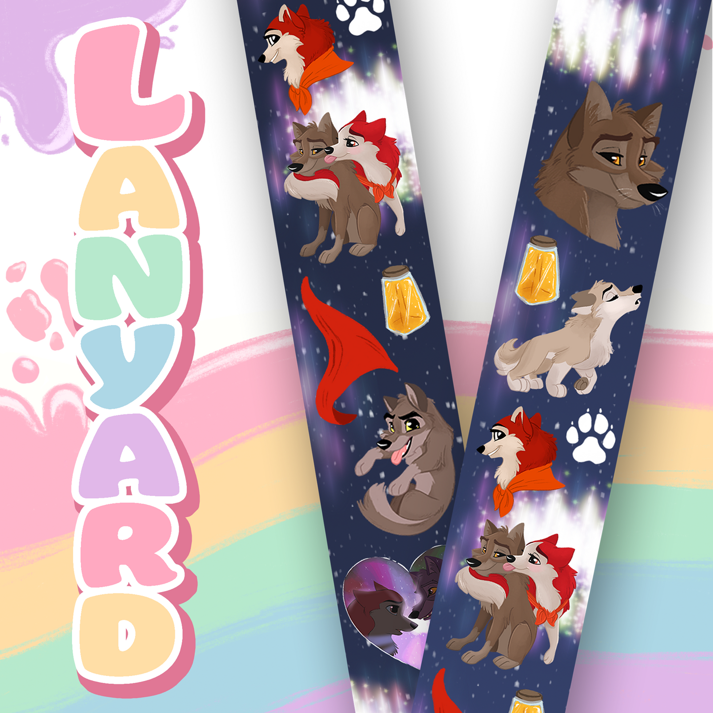 Wolf Northern Lights Lanyard