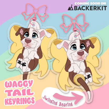 Border Collie #033  Waggy Tail Keyring