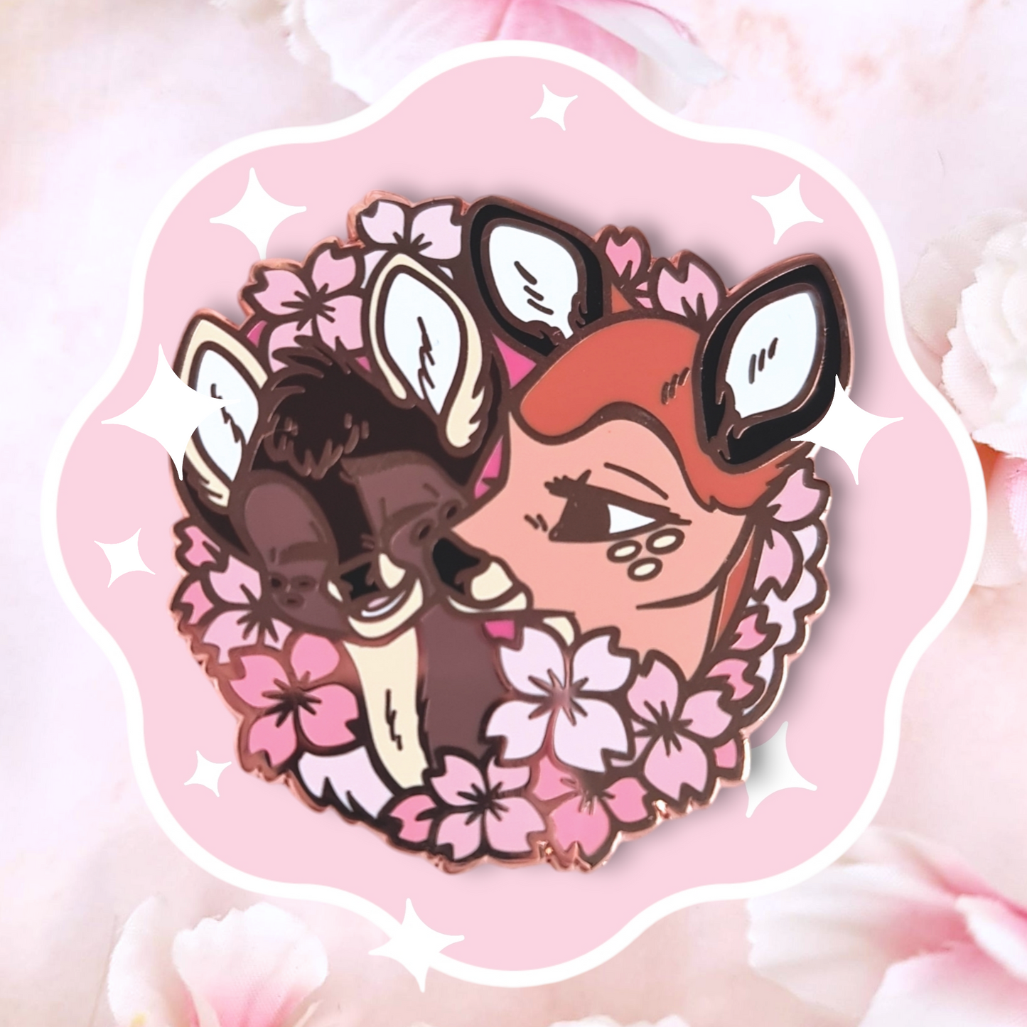 Sakura Sika Deer Enamel Pin