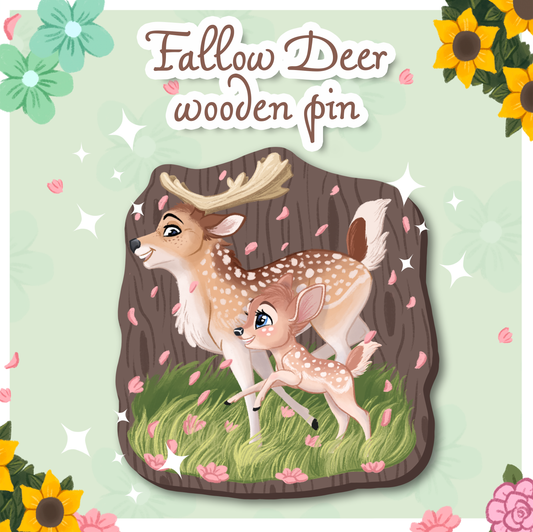 Fallow Deer Wooden Pin