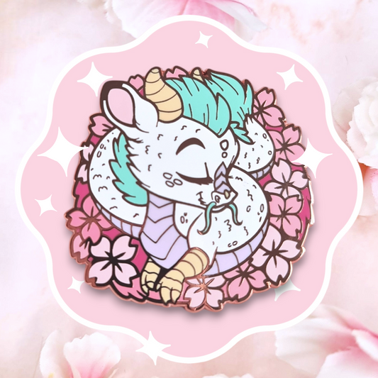 Sakura Chinese Dragon Enamel Pin
