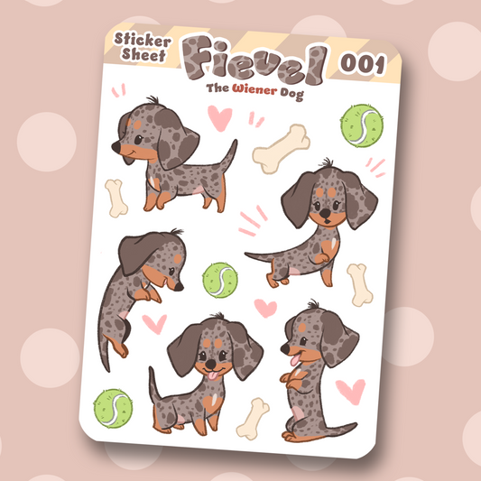 Fievel The wiener Dog Sticker Sheet 001