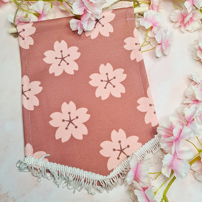 Brown Sakura Print Pin Banner