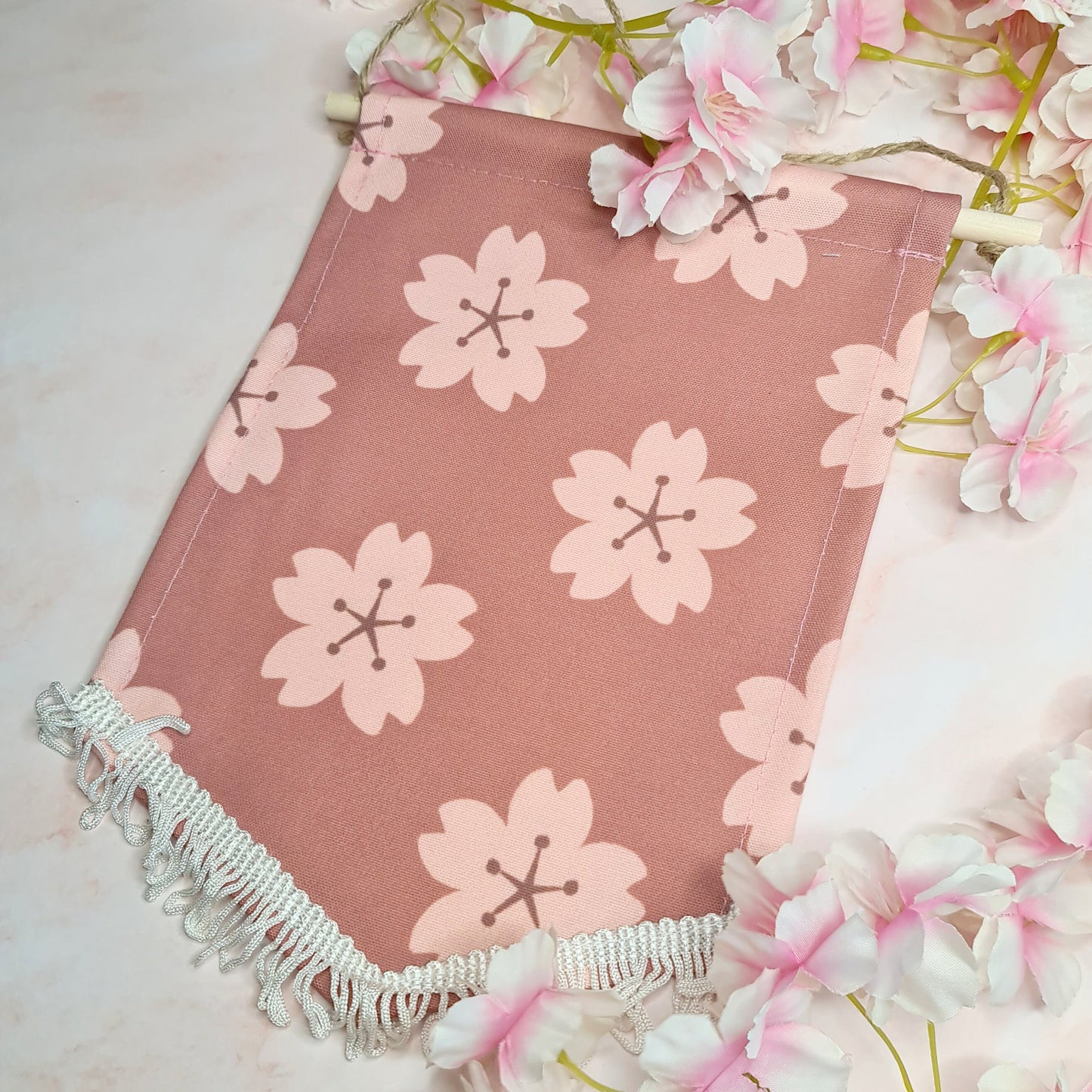Brown Sakura Print Pin Banner