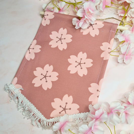 Brown Sakura Print Pin Banner