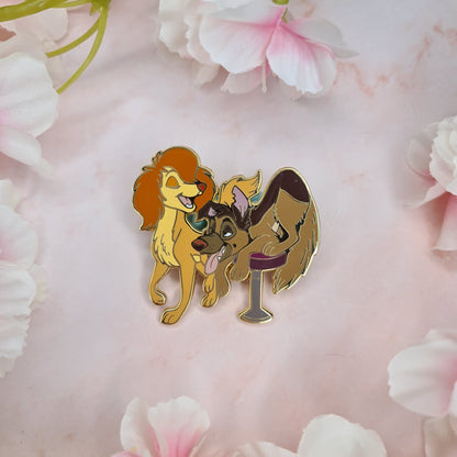 German Shepherd and Saluki Enamel Pin