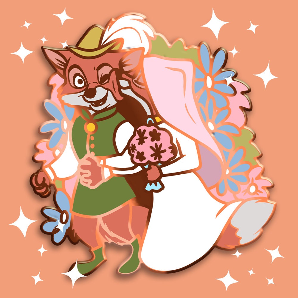 A Fox Wedding Enamel Pin
