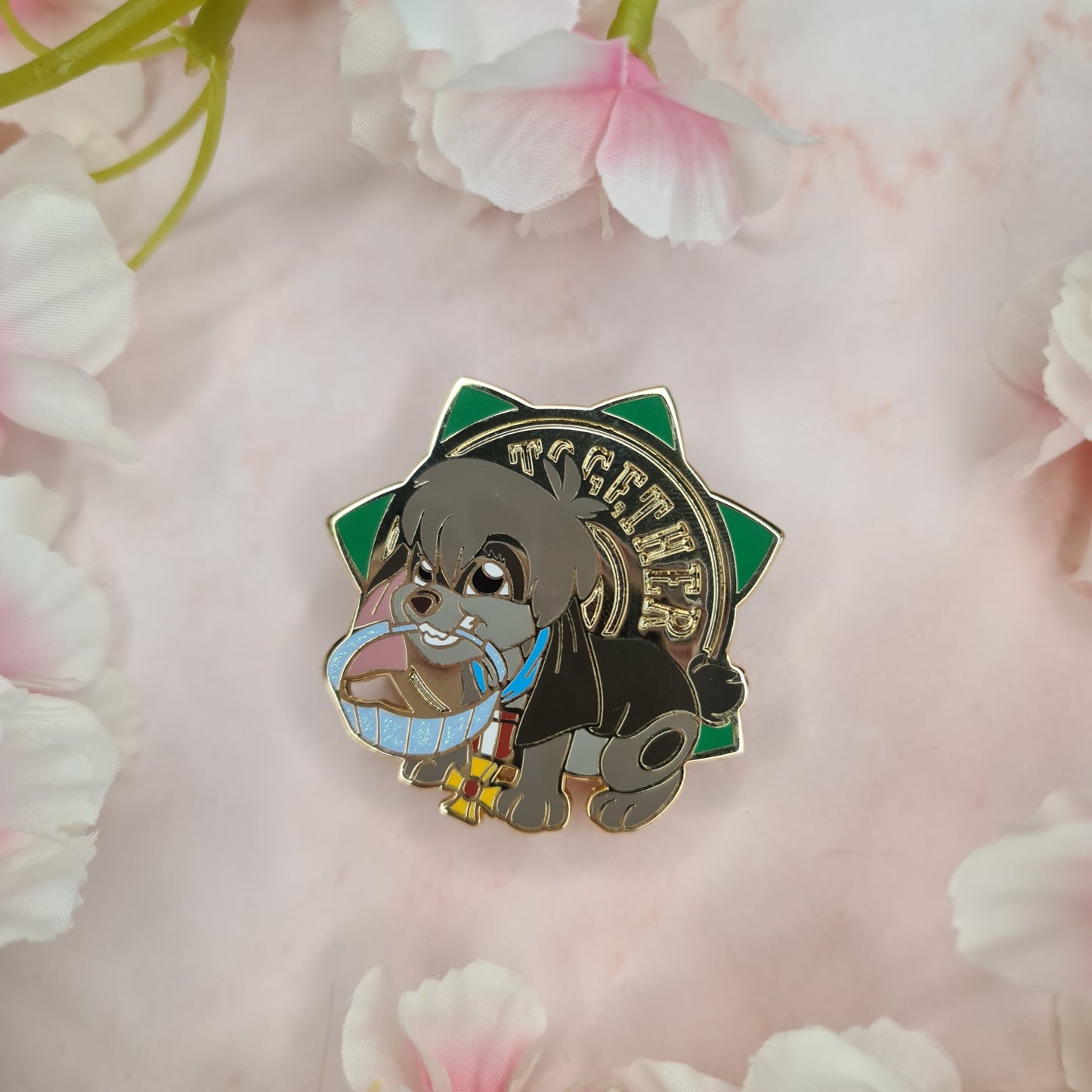 Puppy with a Glitter Crown Enamel Pin