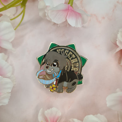 Puppy with a Glitter Crown Enamel Pin