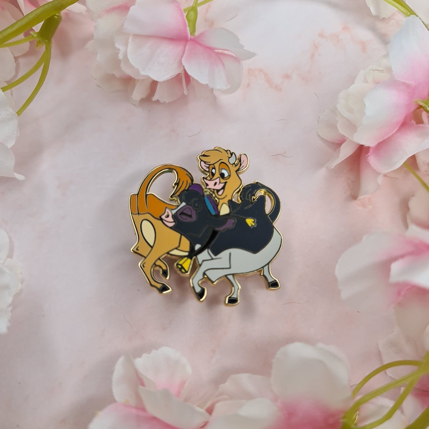 Dancing Dairy Cows Enamel Pin