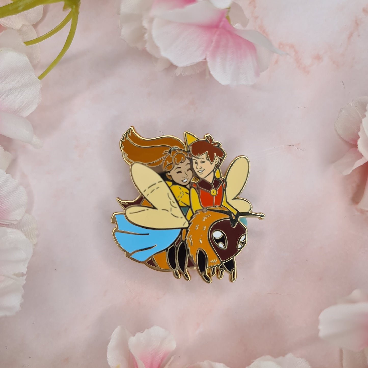 Thumbelina Bumblebee Ride Enamel Pin