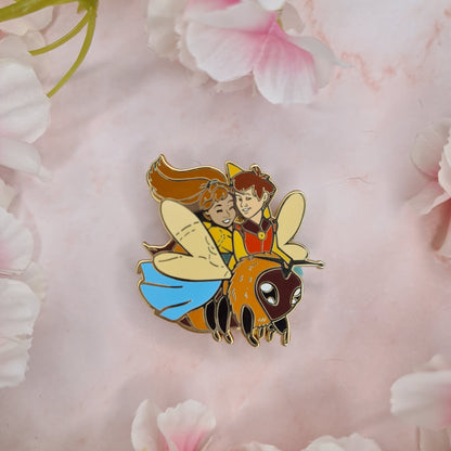 Thumbelina Bumblebee Ride Enamel Pin