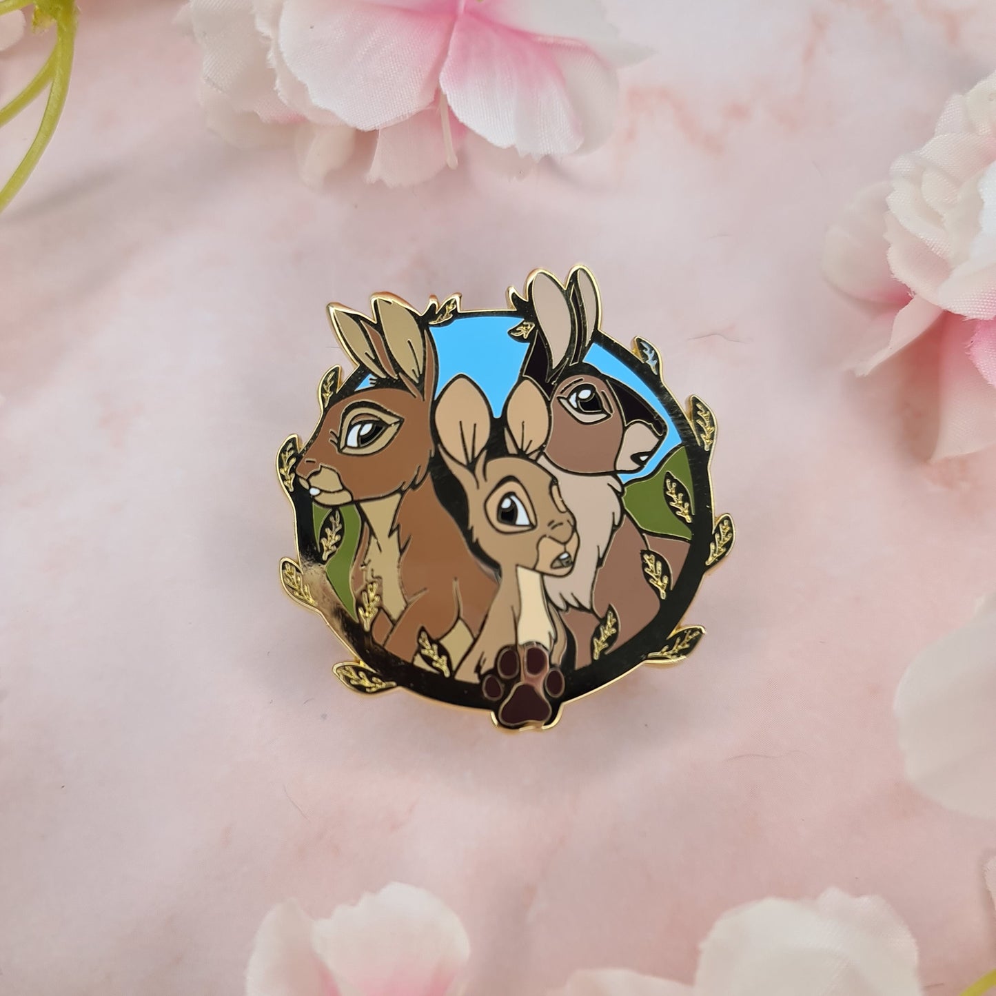 Wild Hares Brooch Enamel Pin
