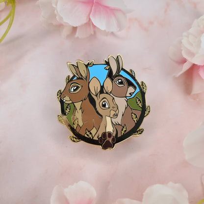 Wild Hares Brooch Enamel Pin