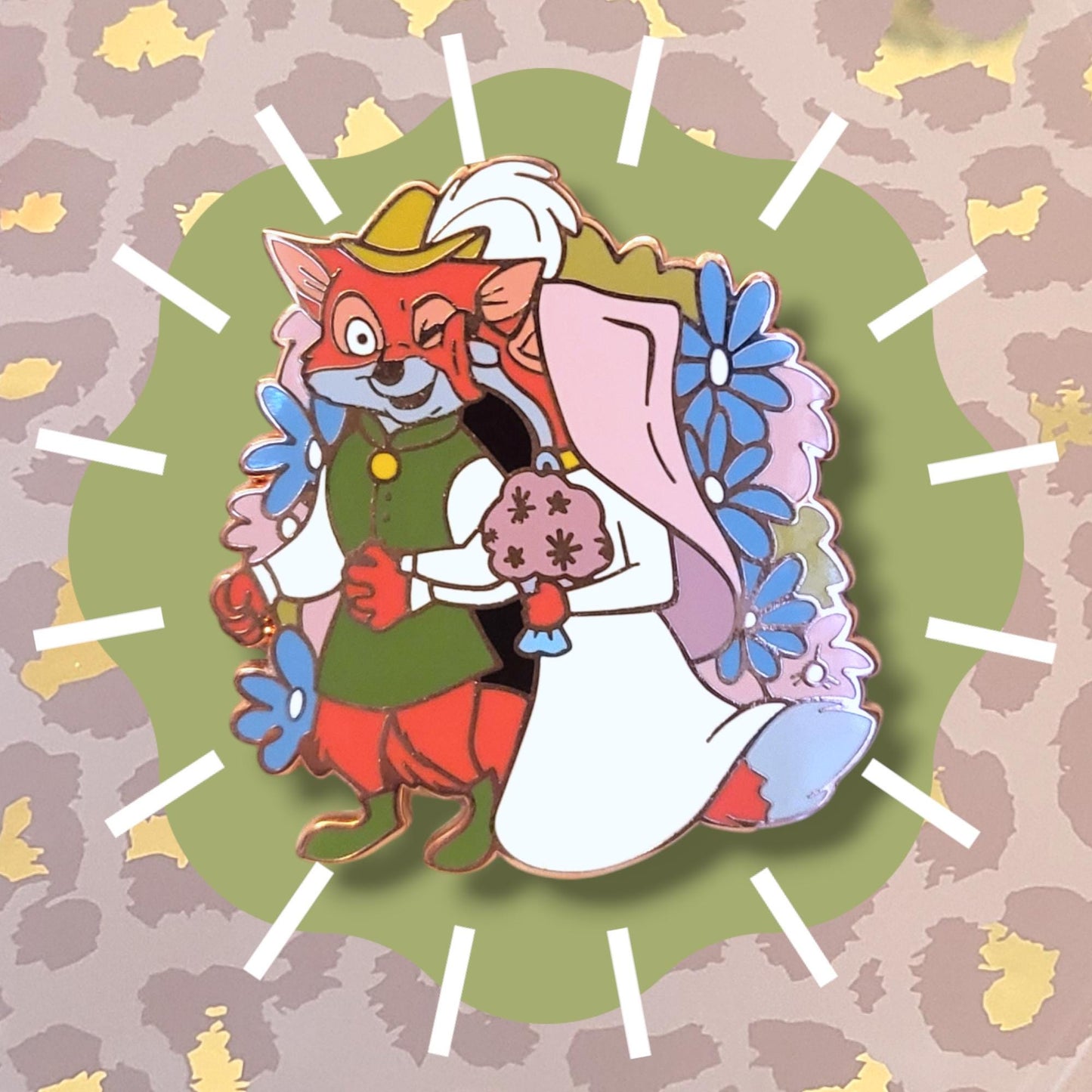 A Fox Wedding Enamel Pin