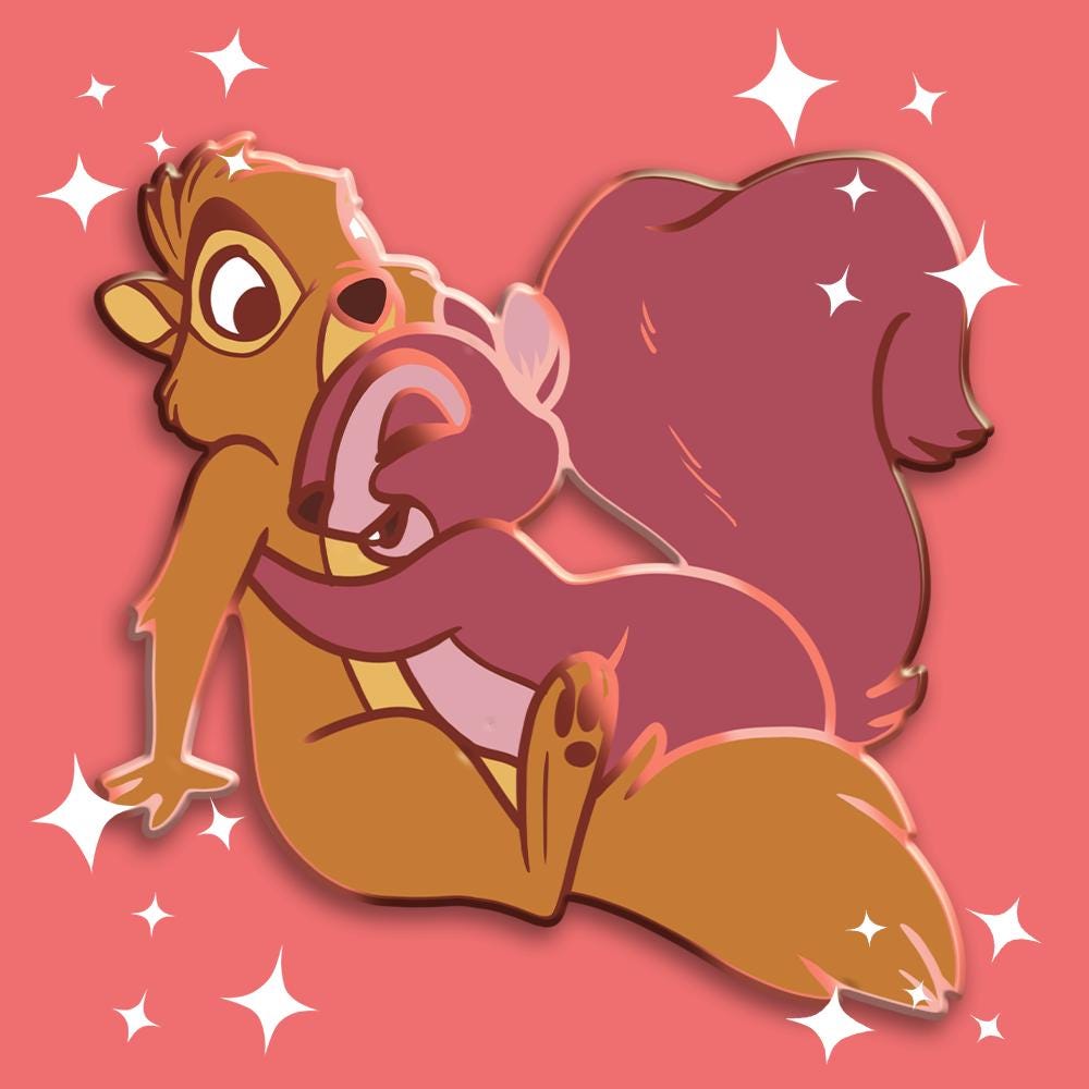 Lovestruck Squirrels Enamel Pin