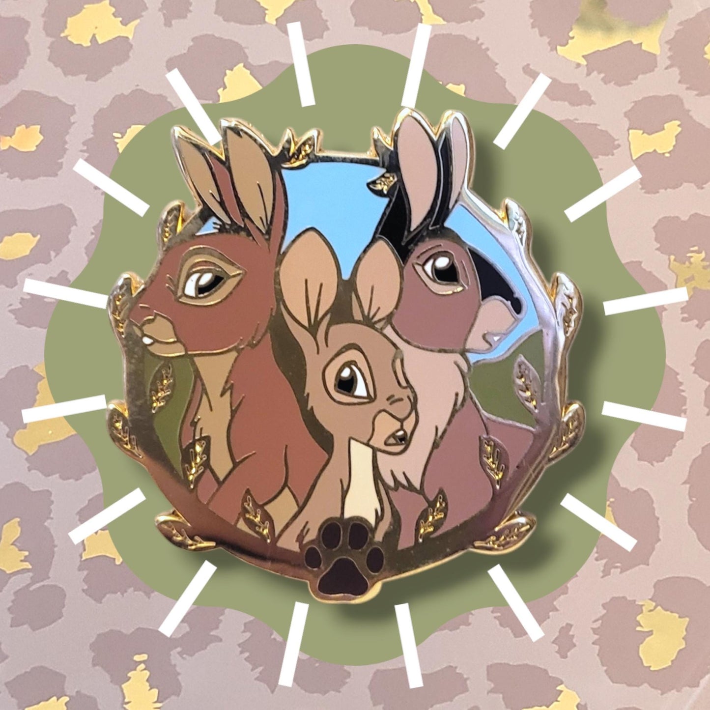 Wild Hares Brooch Enamel Pin