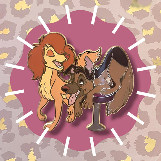 German Shepherd and Saluki Enamel Pin