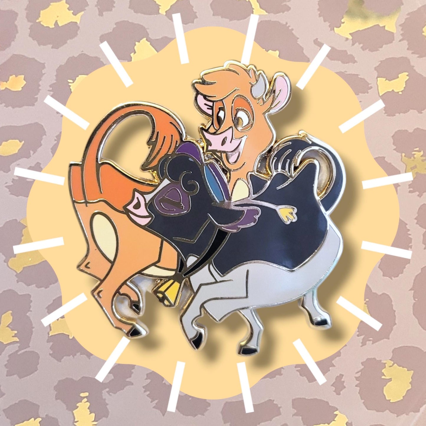 Dancing Dairy Cows Enamel Pin