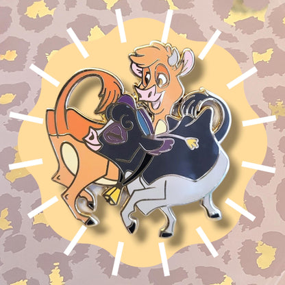 Dancing Dairy Cows Enamel Pin