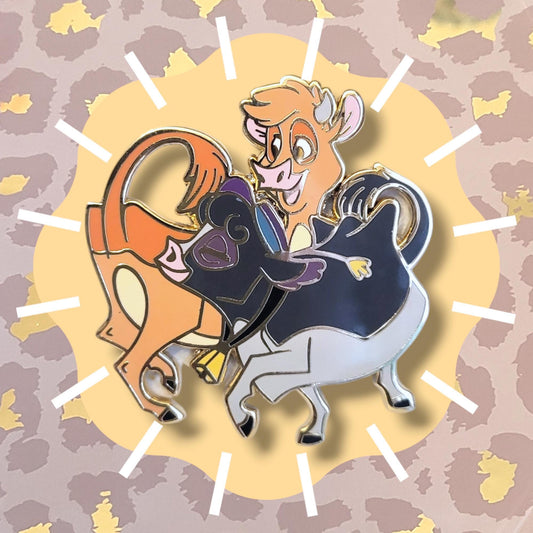 Dancing Dairy Cows Enamel Pin