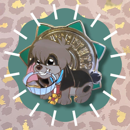Puppy with a Glitter Crown Enamel Pin