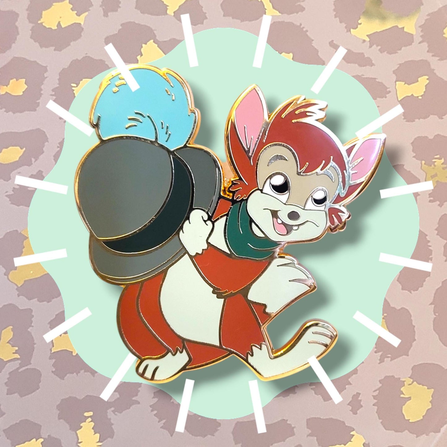 Kitten Dancing with a Hat Enamel Pin