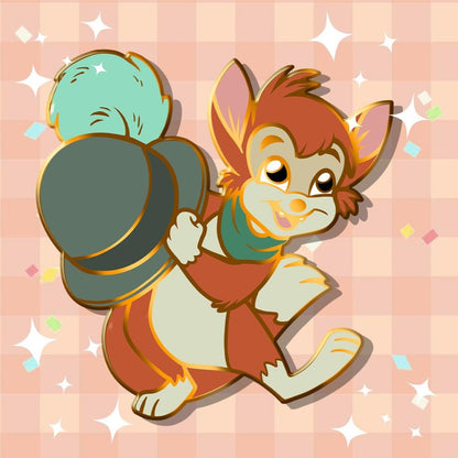 Kitten Dancing with a Hat Enamel Pin