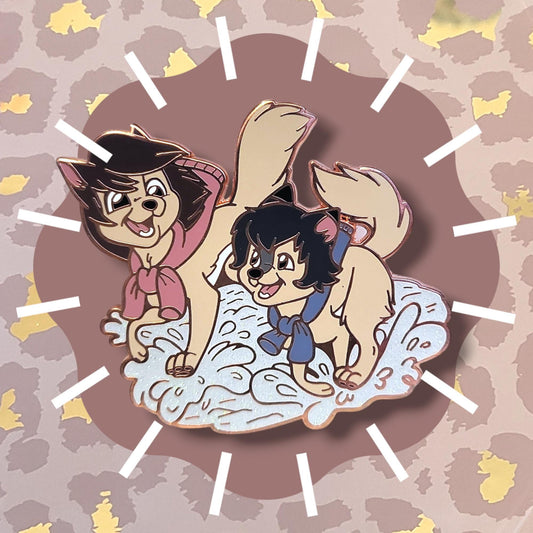 Wolves Running in the Snow Enamel Pin (2 Variants)