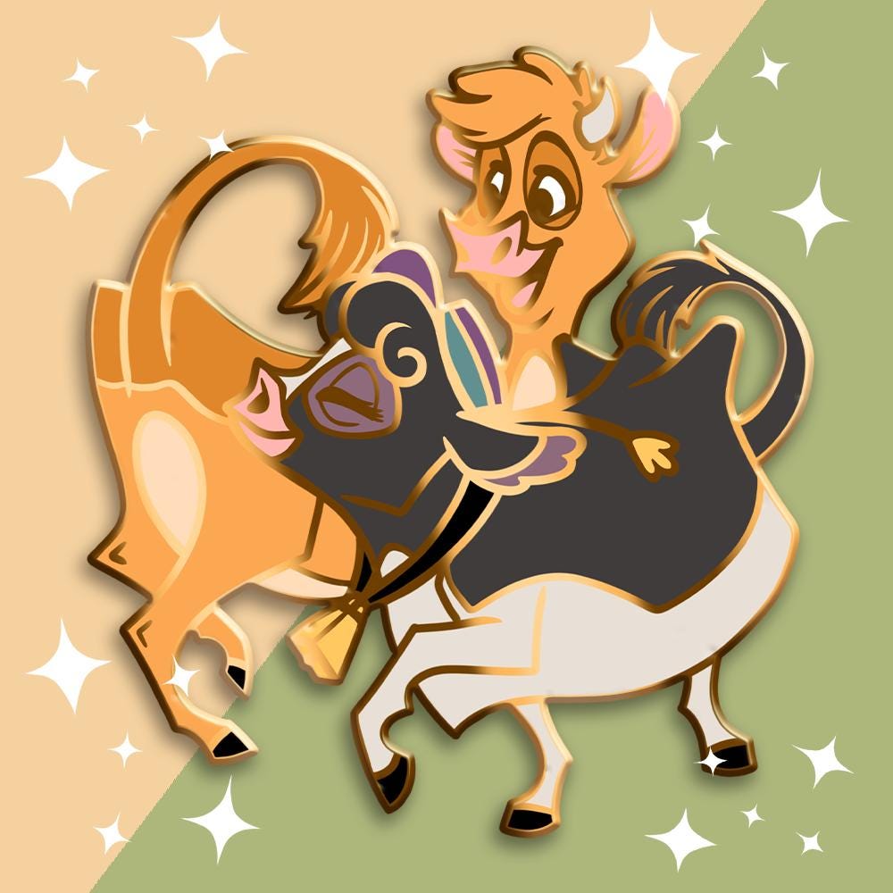 Dancing Dairy Cows Enamel Pin