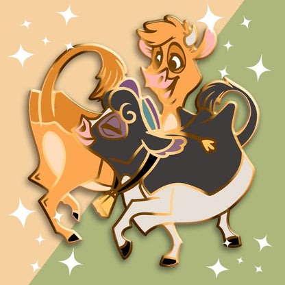 Dancing Dairy Cows Enamel Pin