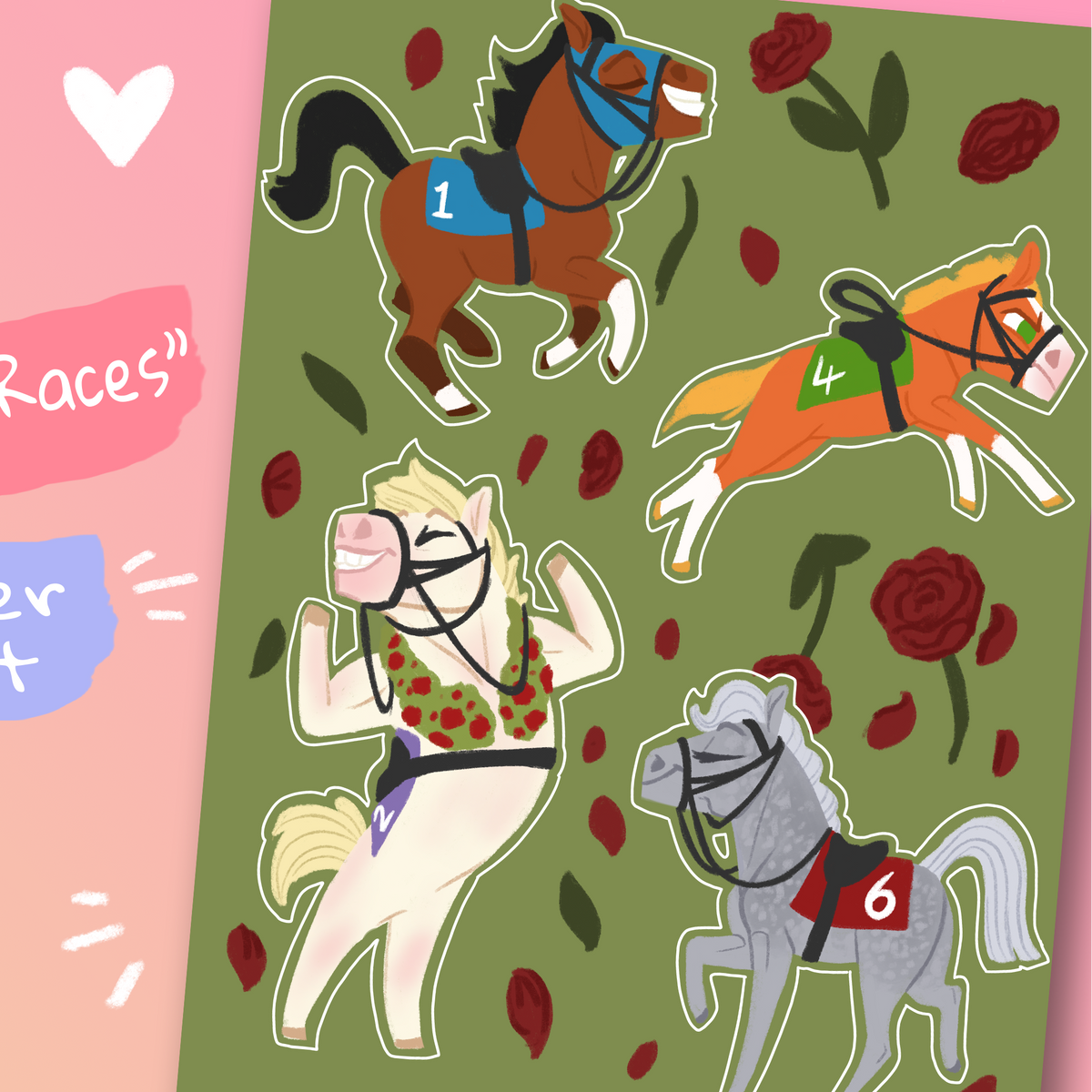 Four Races Sticker Off to the Races Vinyl Sticker Sheet – Bilby Bloom
