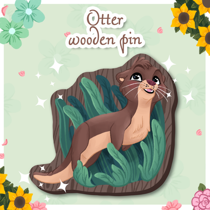 River Otter Wooden Pin