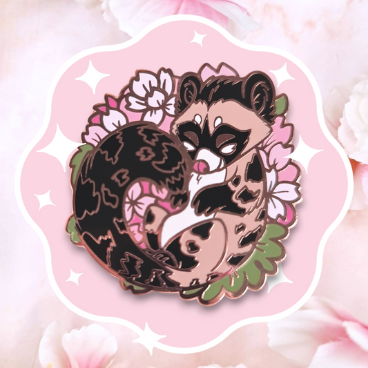 Sakura Palm Civet Enamel Pin