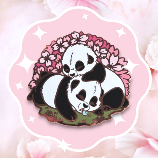 Sakura Giant Panda Cubs Enamel Pin
