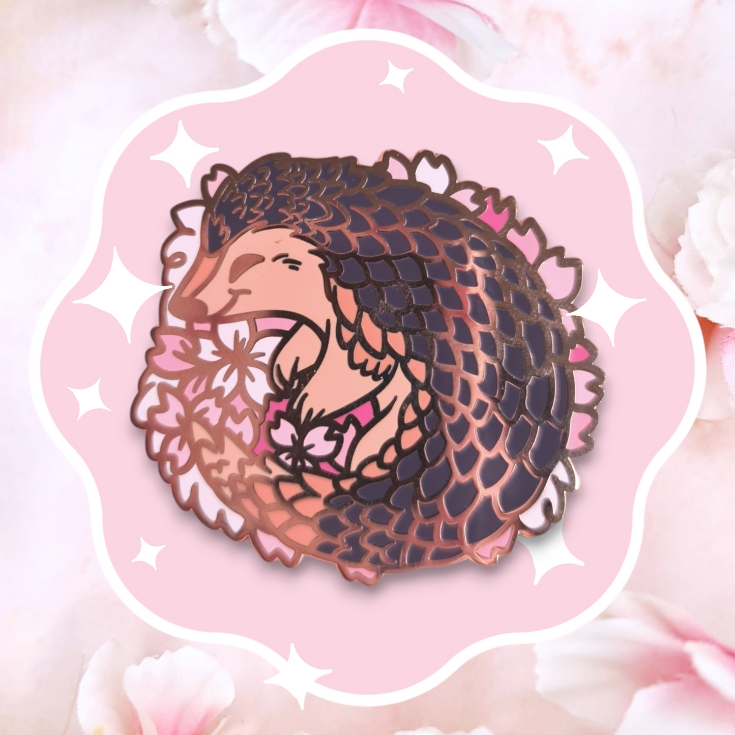 Sakura Pangolin Enamel Pin
