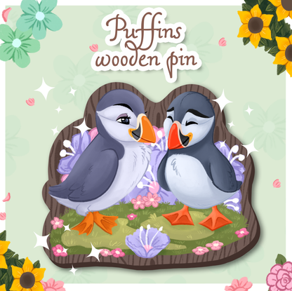 Atlantic Puffin Wooden Pin