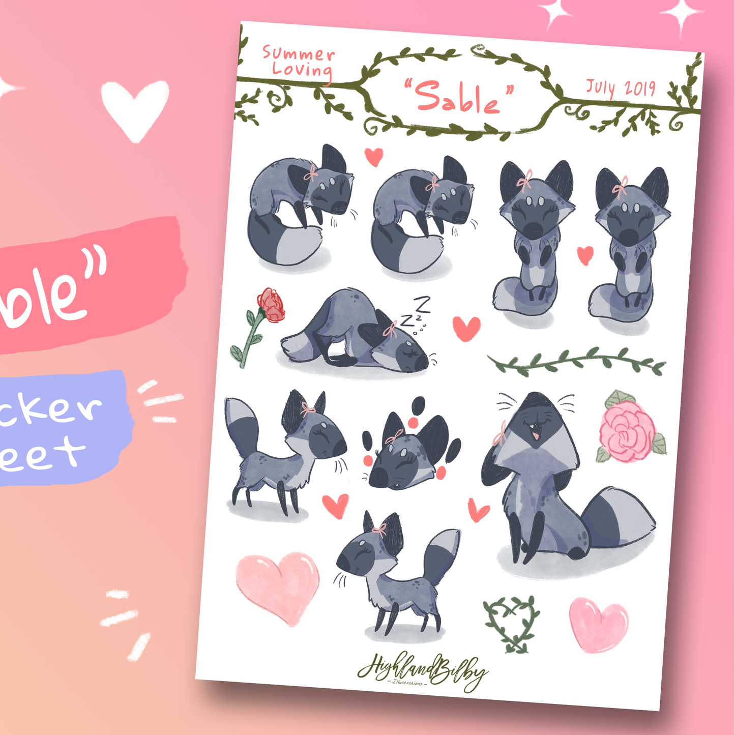 Sable Fox Sticker Sheet