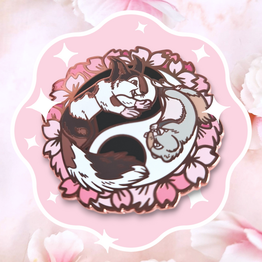 Sakura Japanese Squirrels Enamel Pin