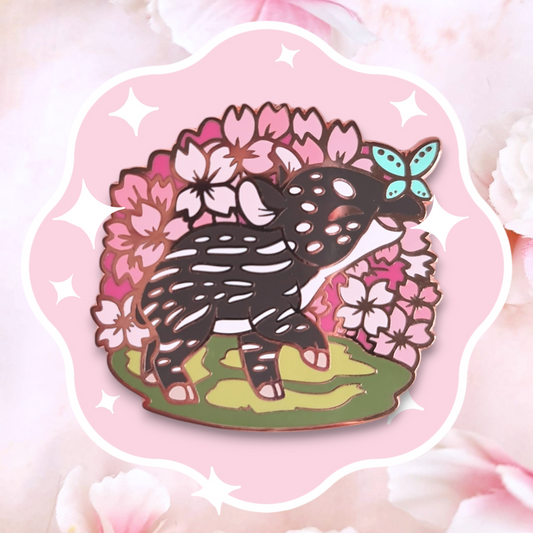 Sakura Malaysian Tapir Enamel Pin